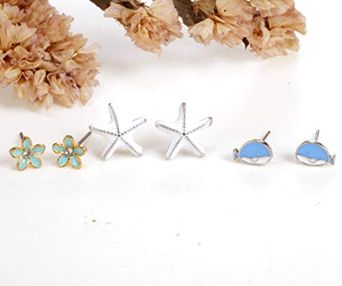 33 Pairs Stainless Steel Cartoon Earrings for Girls - Hypoallergenic Colorful Stud Earing Set, Mix & Match Cute Earring for Teens, Kids, Doll Dressup Accessories - style: Style B