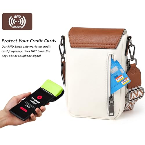 TANTOMI Small Crossbody Bags for Women Trendy, Cell Phone Purses Wallet with 4 Card Slots, Small Purses with Adjustable Strap - color: 00-white
