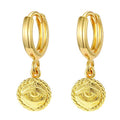 XYJZXY Gold Huggie Small Hoop Earrings with Charm Personalized Snake/Evil Eye/Star/Cross/Lock/Key 18k Gold Plated Crystal Drop Dangle Earrings for Women - style: Evil Eye