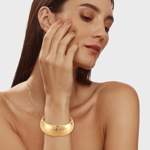 YMBYCM Gold Chunky Bangle Bracelets for Women Trendy Wide Chunky Cuff Bracelets Wrap Bracelet - style: G-G