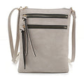 DELUXITY Crossbody Purse Bag Shoulder Bag Multi Pocket Zipper Purse - color: Grey
