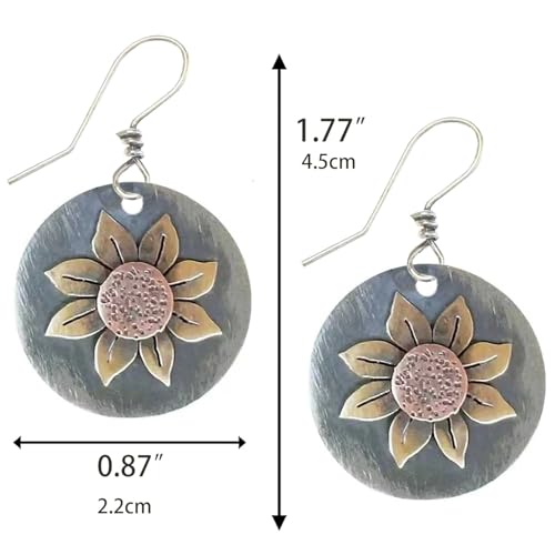 Boho Teardrop Earrings, Handmade Copper Bohemian Earrings, Dangle Antique Ethnic Jewelry for Women - color: Gray