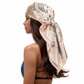 RIIQIICHY Head Scarf for Women Like Silk Scarf Hair Scarf Printed Square Scarf Bandanas for Women 35 Inches - color: Light Grayish Pink/Dull Pink/Grey