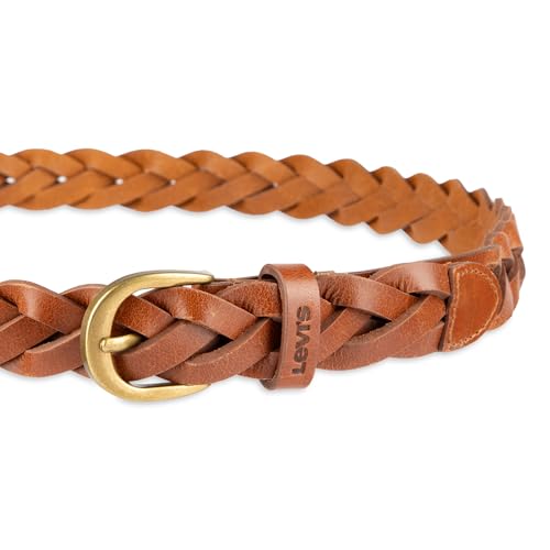 Levi's Women's Fully Adjustable Casual Leather Braided Belt for Jeans and Dresses - color: Tan Braid, size: Medium