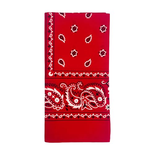Vamqor 100% Cotton 10 Pack Fine Bandanas - color: Red