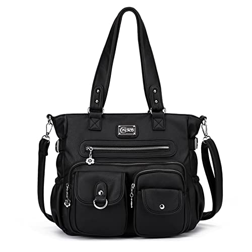 KL928 Large Purses for Women Shoulder Bag Tote Handbags Stylish Vegan Leather Hobo Bags Ladies, A-Black-4 | Large - color: Black