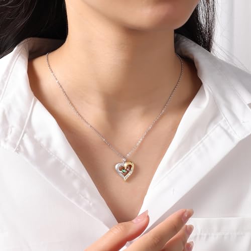 GLAMCARAT Personalized Mothers Necklace with Birthstones customized jewelry - style: 2 stones & names