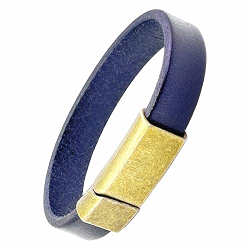 Mens Genuine Leather Bracelet - Handmade Adjustable Leather Cuff Bracelet punk Style leather wrap Wristband for Men - color: N-E