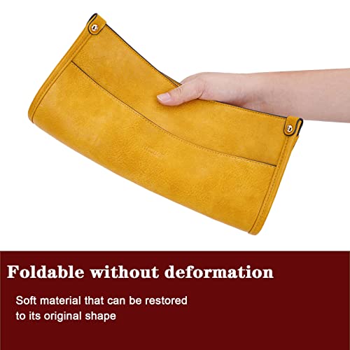 HKCLUF Crossbody Bag Purse for Women 2PCS/Set Leather Hobo Handbag Wallet Set With 2Adjustable Guitar Strap Shoulder Bag | Purse - color: A16-yellow