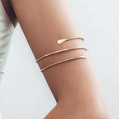 Frodete Arm Cuff Bracelet for Women Gold Upper Arm Jewelry Bangle Cuff Bracelets Starfish Shell Beach Jewelry Trendy Stuff Gifts - color: C3:arm cuff