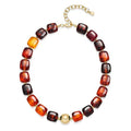 PINK TOWN Chunky Colourful Beaded Necklace for Women,Resin Acrylic Candy Color Clavicle Necklace Boho Gemstone Beaded Necklaces Statement Puff Jewelry for Summer Vacation - color: A