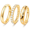 KSF 2Pcs / 3Pcs / 4Pcs Stackable Rings for Women, Gold and Silver Plated Stack Ring Set for Everyday Wear, Gift for Her - color: Style3