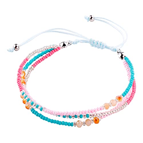 SUMMER LOVE Boho Bohemian Beaded Anklet Bracelets for Women Unique Colorful Pretty Beach Anklet,Handmade - color: Color 2#