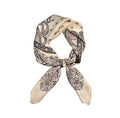 JERLA 100% Pure Mulberry Silk Square Scarf for Hair-27''x27'' Women Men Natural Silk Neckerchief Headscarf - color: Paisley Cream White