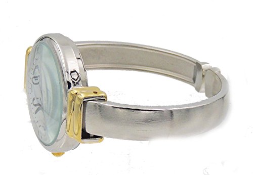 Women's Classic Easy Read Bangle Cuff Watch - color: two tone