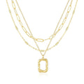 BERISO 14K Gold Plated Layered Necklace for Women, 3 Layer Dainty Gold Necklace with Minimalist Pendant, Elegant Everyday Gold Jewelry Gift - style: layered necklace-A