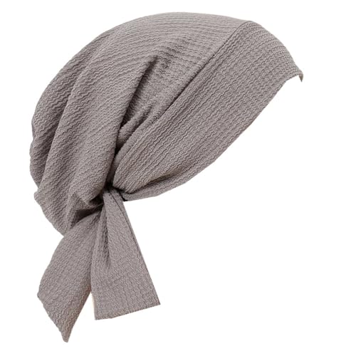 YYAOJHAO Pre Tied Bandanas Headscarf for Women - Solid Wave Chemotherapy Caps Headwrap Chemo Turban Headwear Hats - color: Gray