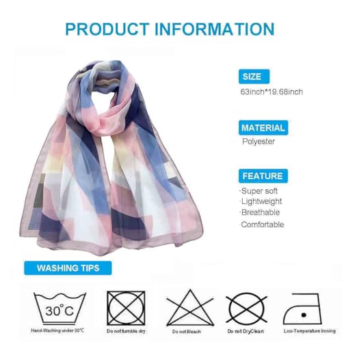 Xyueanlo Scarfs for Women Fashion Scarves Print Pattern Lightweight Sunscreen Scarf Wraps Shawls - color: Multicolor