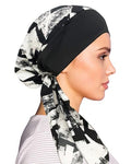 Chemo Headwear for Women Head Scarf Headwraps Silky Soft Turbans for Women Cancer Hats Chemo Beanie Coverings Scarves - color: C Black and White