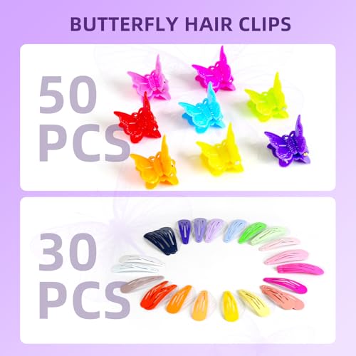 Hair Accessories Set for Girls Toddlers - Colorful Small Bands for Hair, No Damage Elastic Hair Ties, Clips and Topsy Tail Tools - size: 3 Count (Pack of 1)
