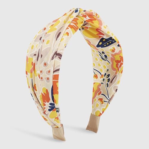 4 Pack Floral Printed Headbands Wide Cross Knot Headbands for Women Knotted Fashion Hair Bands-Classic - color: Type-A