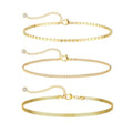 Ankle Bracelets for Women, 14K Gold Anklets for Women Waterproof Cuban Link Chain Layered Anklet Set Gold Ankle Bracelets for Women Summer Beach Foot Jewelry Gifts - color: 3 Gold Snake Chain01