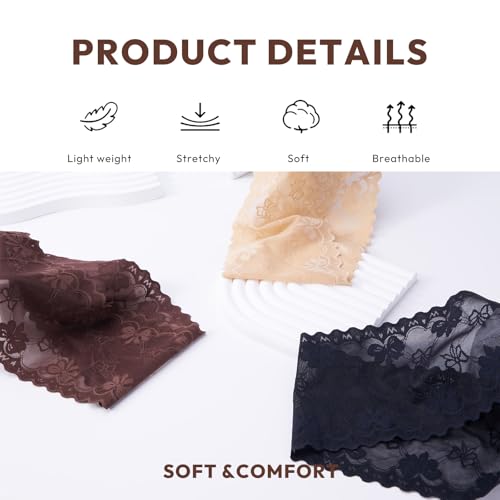 Aranya 3 Pack Vintage Lace Headbands for Women - Dark Coquette Bow Pattern Wide Hair Bands - Soft Beige Black Brown Hairwraps for Light Academia Daily Wear, Makeup, & Yoga - color: Coquette Fairycore