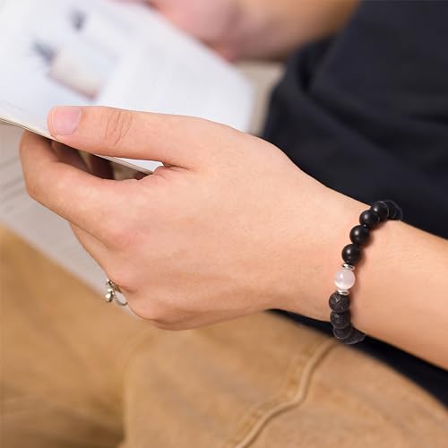 Strong Healing Crystal Bracelet 8MM Genuine Stone Bracelet Lucky Beaded Bracelet Chakra Bracelet 6.5 inch Positive Energy Inspirational Gifts for Women Mom - style: Protection