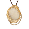 GelConnie Long Necklaces for Women Boho Large Pendant Necklace Casual Bohemian Brown Leather Choker Sweater Circle Statement Stone Necklace - style: Large Stone Pendant Necklace