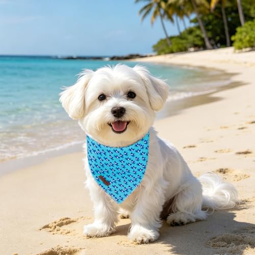 Lionet Paws Spring Summer Bee Dog Bandana Washable Cotton Handkerchief Scarf Triangle Yellow Bandana for Small Medium Dogs Girl Boy - color: Shark, size: Small (Pack of 1)