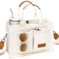 ZHMO Canvas Tote Bag for Women,Women's Bags Crossbody Bags Work Laptop Tote Bag Large Handbags Purse for Travel Nurse Teacher - color: Beige With Compartments