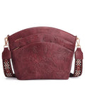 Crossbody Bags For Women, Vegan Leather Crossbody Purses with Boho Strap, Daily Travel Shoulder Handbag - color: Red