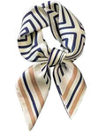 Saiusloa Neck Scarf For Womens Silky Head Scarves Hair Bandanas Square Scarf Fashion Accessories lightweight - color: 26-blue-white Geometry