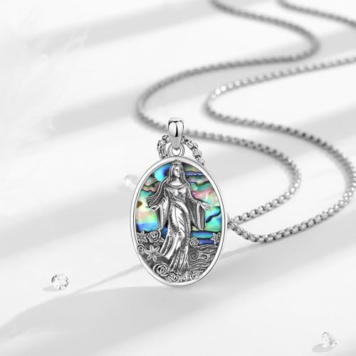 INFUSEU Mystical Hecate Triple Moon Goddess Necklaces, Divine Feminine Protection Gifts - style: Yemaya
