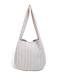 ENBEI Women's Crochet Tote Bag Knit Shoulder bag,Aesthetic Bag,Cute Eco-Friendly Tote for Travel,Daily Use,Gift Box Packaging - color: Creamy White