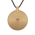 Kelake Leather Necklace for Women Men Teen Vinatge Boho Alloy Pendant Choker Jewelry Fashion Sweater Necklaces with Adjustable Genuine Leather Chain - color: Gold Concentric Circle Pendant Necklace