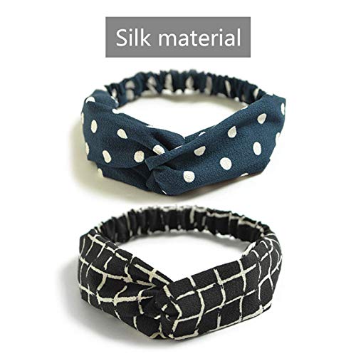 DRESHOW 10 Pack Boho Headbands for Women Girls Criss Cross Elastic Hair Band Twisted Head Wrap Floral Hair Accessories - color: 10 Pack Style a