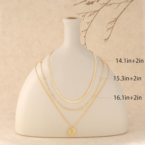 Layered Necklaces For Women,Dainty Gold Necklace Stack 14K Gold Plated Stackable Chain Necklaces For Women Trendy Statement Formal Layering Pendant Necklace Cute Stuff Fashion Jewelry - color: Gold-style4