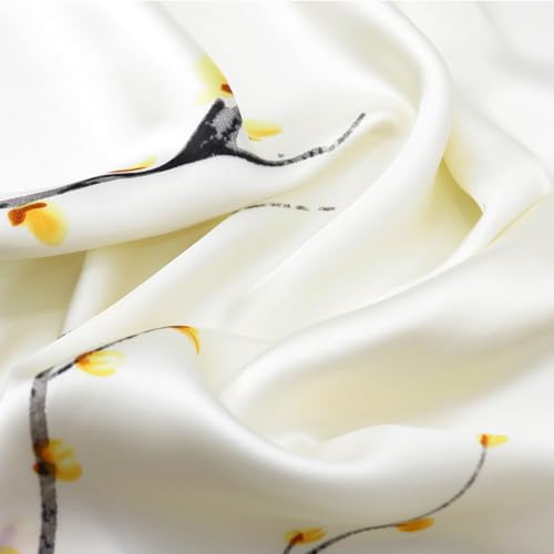 vimate 100% Large Silk Feeling Scarf-Women's Fashion Long Mulberry Silk Satin Neck Scarf Sunscreen Shawl Wrap Headscarf - color: Style 22