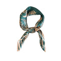FONYVE 100% Mulberry Silk Scarfs for Women-Lightweight Square Satin Head Scarf-Small Silk Hair Scarf for Sleeping 21"x21" - color: 06 Leaves Green With Pink Edge