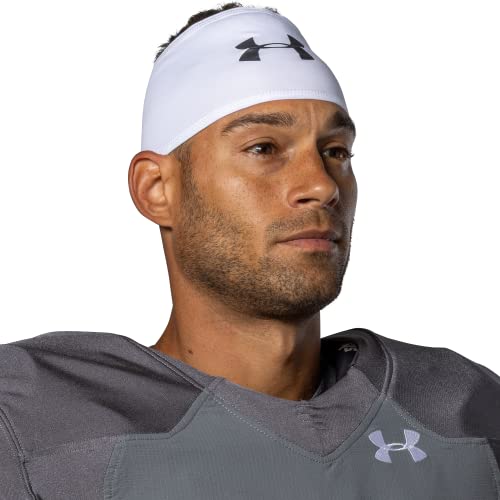 Under Armour Football Head Wrap, Moisture Wicking, Keeps Sweat Off Eyes - color: White