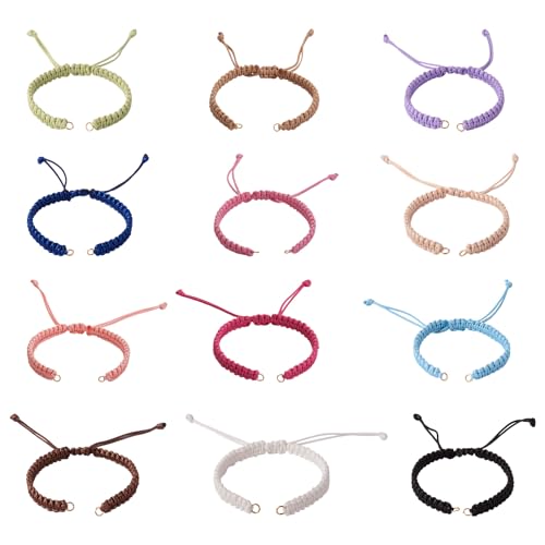 Adjustable Slider Bracelets Colorful Half Finished Bracelets Adjustable Beaded Bracelets DIY Friendship Bracelets for Women Jewelry Making Gifts Supplies - color: Mixed Colors