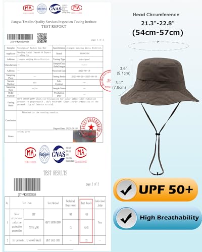 Womens Ponytail Sun Hat Packable UPF50+ Waterproof Bucket Hat Hiking Fishing Safari Hat Foldable Beach Hat - color: Coffee