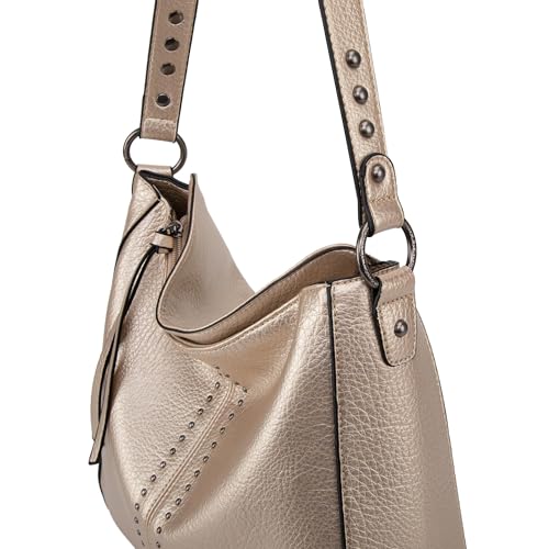 Montana West Hobo Bag for Women Crossbody Purse and Handbags Ladies Chic Shoulder Bags - color: Gold