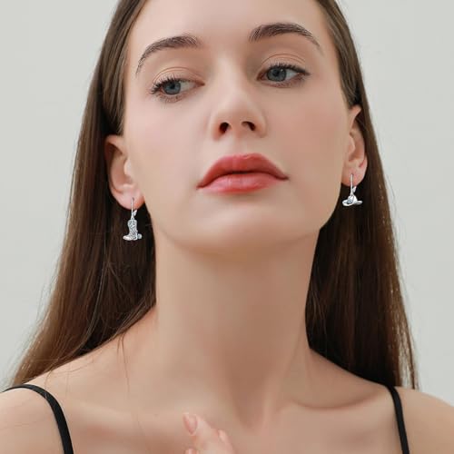 Western Earrings for Women 925 Sterling Silver Turquoise Western Country Dangle Drop Earrings Country Jewelry Gifts for Cowgirl Cowboy - style: Cowboy Boot-D