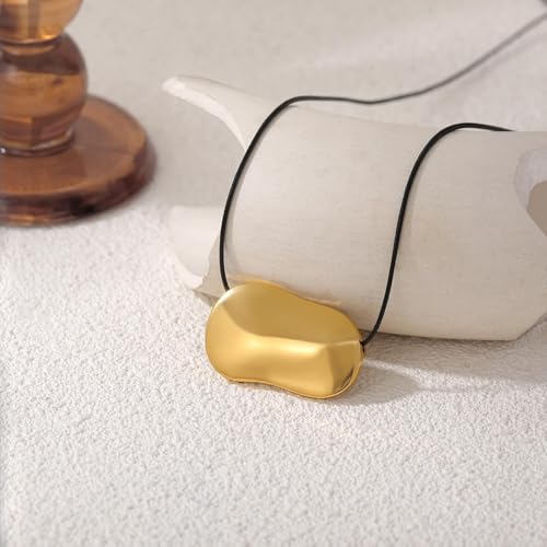 Frodete Statement Necklace for Women Chunky Gold Necklaces Long Pendant Necklace Boho Necklaces Gold Pendant Jewelry Cowboy Chic Style Cowgirl Outfit - color: gold statement necklace
