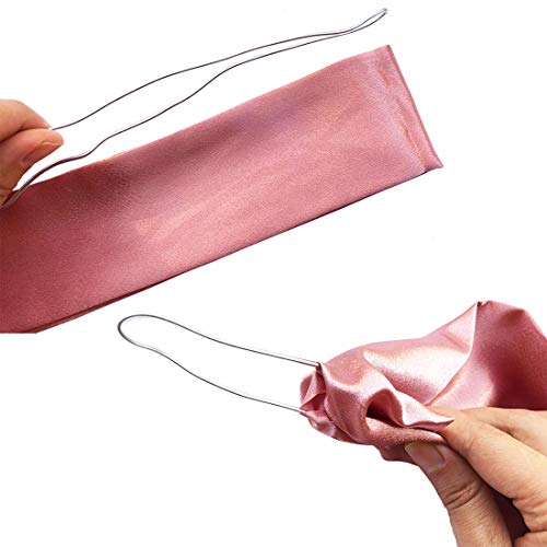 HYFEEL Wire Headbands for Women Bow Hair Scarf Cute Twist Hairbands Adjustable Head Wraps Fashion Beach Hair Accessories for Girls Lady Multi-use Turban (Pink) - color: Pink