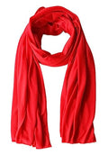 vabovin Head Wraps for Black Women Stretch Jersey Knit Turban Headwrap Solid Color Headscarf Headband Shawl - color: 13- Red