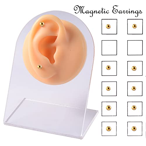 Stainless Steel Crystal Fake Ear Stud Earrings Nose Lip Ring Clip on Cubic Zirconia Tragus for Women Men Multicolor Non Piercing Jewelry Set - style: 12pcs Gold Studs