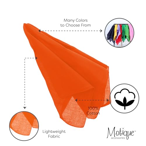 Motique Accessories Solid Color Bandana - color: Orange